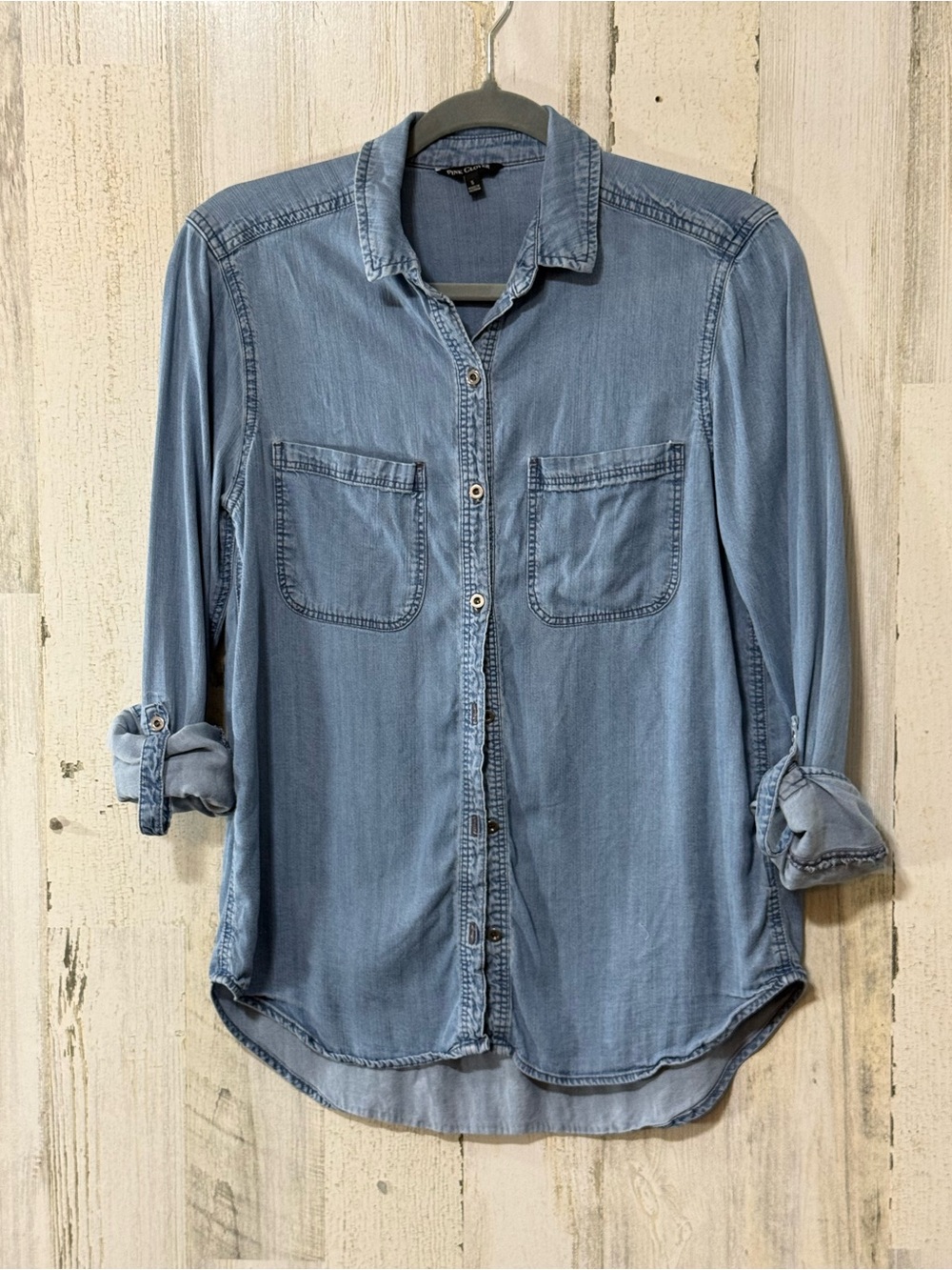 Pink Clover Light Blue Denim Button-Down Shirt